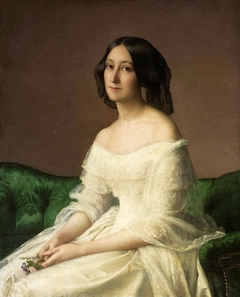 Portrait of Hortense Thayer née Bertrand. by Louis Janmot