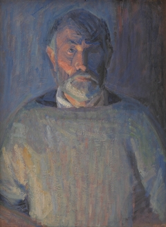 Portrait of the Artist. Lamplight by Niels Larsen Stevns