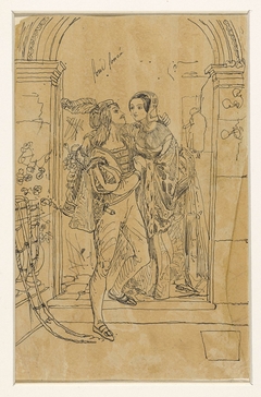 Romeo en Juliette in 15e eeuws kostuum by Rodolphe Bresdin