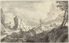 Rotsachtig berglandschap by Jan van Aken