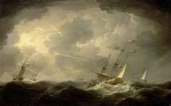 Royal Yachts in a Storm by Charles Brooking