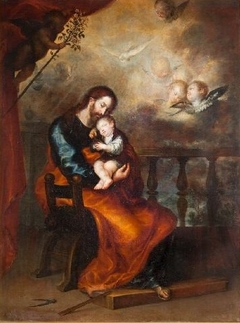 Saint Joseph with the Christ Child Sleeping in his Arms by Francisco Camilo