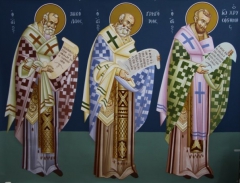 Saints Nikolaos, Grigorios, Ioannis Chrisostomos by Nikolaos Kallis