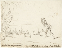 Samson zet de velden van de Filistijnen in brand by Harmen ter Borch