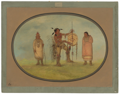 Saukie Warrior, His Wife, and a Boy by George Catlin