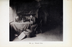 Scholar smoking a Pipe in his Study (Rembrandt's father) by Gerrit Dou