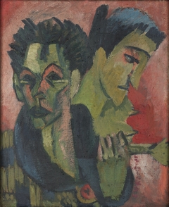 Selbstbildnis mit Mädchen by Ernst Ludwig Kirchner