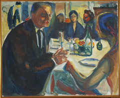 Self-Portrait at the Wedding Table by Edvard Munch