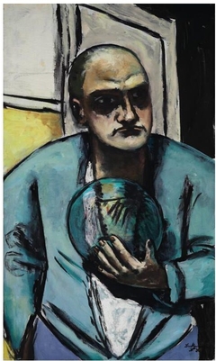 Self Portrait with Crystal Ball by Max Beckmann