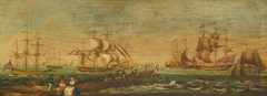 Shipping off the end of a pier by Anonymous