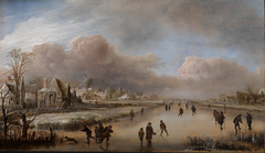 Skaters on a Canal by Aert van der Neer