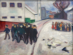 Small Town Street in Snow by Edvard Munch