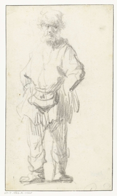 Staande man met tas by Rembrandt