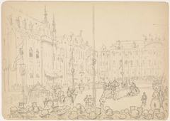 Steekspel op de Grote Markt te Brussel by Willem de Famars Testas