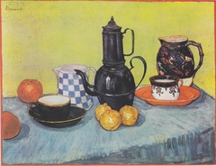 Still Life with Coffee Pot, Dishes and Fruit by Vincent van Gogh