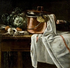 Still Life with Vegetables and Cooking Utensils by François Bonvin