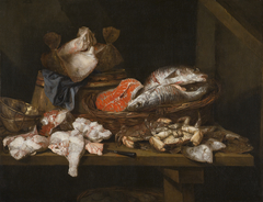 Stilleven met vissen en schaaldieren by Abraham van Beijeren