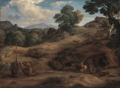 Südliche Landschaft mit Einsiedlern by Ferdinand Olivier