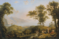 Südliche Landschaft mit Vesuv by Ludwig Philipp Strack