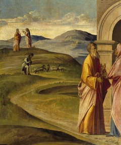 The Angel announcing the Conception of the Virgin to Joachim, and the Meeting of Joachim and Anna at the Golden Gate by Benedetto Rusconi