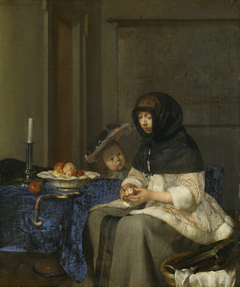 The Apple Peeler by Gerard ter Borch