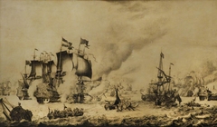 The Battle of Barfleur, 19 May 1692 by Adriaen van Salm