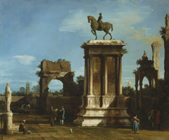 The Colleoni Monument in a Caprice Setting by Canaletto