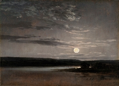 The Elbe in Moonlight by Johan Christian Dahl