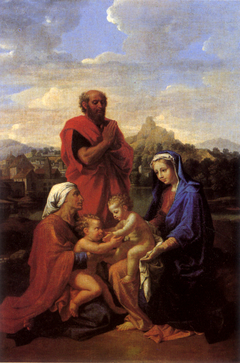 The Holy Family with Saint John Saint Elizabeth and Saint Joseph Praying by Nicolas Poussin