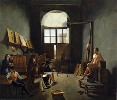 The Interior of David’s Studio at the Collège des Quatre-Nations, Paris by Léon Matthieu Cochereau