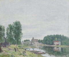 The Matrat Boatyard, Moret-Sur-Loing, Rainy Weather by Alfred Sisley