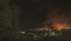 The Shipwreck of the Phoenix at Night on the Coast of Cuba, 4 October 1780 by Dominic Serres