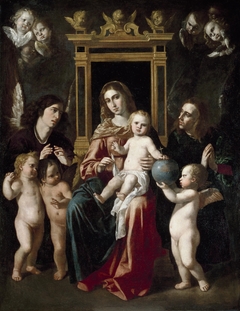 The Virgin and Child on a Throne of Angels by Jerónimo Jacinto de Espinosa