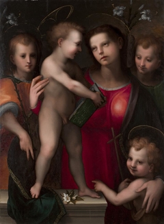 The Virgin and Child with the Young Saint John the Baptist and Two Angels by Domenico Puligo