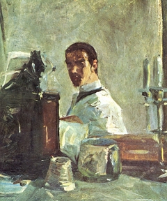 Selbstporträt vor einem Spiegel by Henri de Toulouse-Lautrec