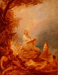 Väinämöinen Playing the Kantele, sketch by Robert Wilhelm Ekman