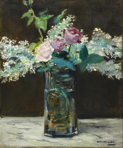 Vase of White Lilacs and Roses by Edouard Manet