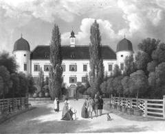 Vor dem Schloss (Wolfpassing?) by Johann Nepomuk Schödlberger