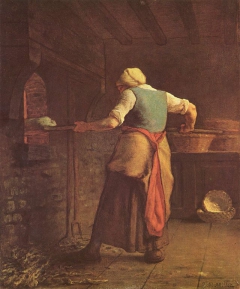 Woman Baking Bread by Jean-François Millet