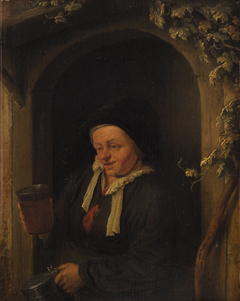 Woman in a Window, with Beer-glass and Jug by Adriaen van Ostade