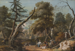 Woodland Scene with Bandits by Marco Ricci