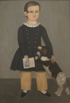 Young Boy with Dog by Samuel Miller