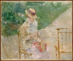 Young Woman Knitting by Berthe Morisot