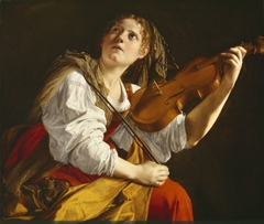 Young Woman Playing a Violin by Orazio Gentileschi