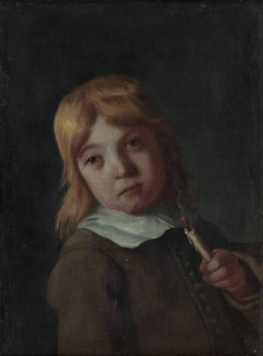 A boy with an extinguished candle - smell by Michael Sweerts