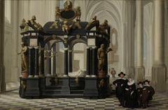 A Family beside the Tomb of Prince William i in the Nieuwe Kerk, Delft by Dirck van Delen