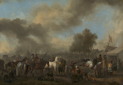 A Horse Fair in front of a Tented Encampment by Philips Wouwerman