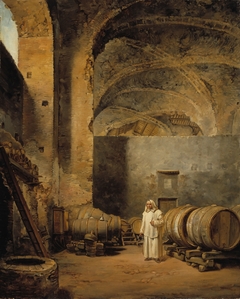 A Monk in a Ruin which Has Been Made into a Wine Cellar by Aleksander Lauréus