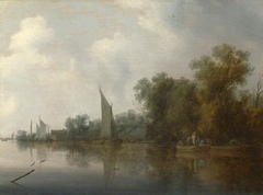 A River with Fishermen drawing a Net by Salomon van Ruysdael