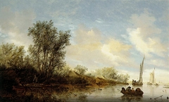 A River with Fishermen by Salomon van Ruysdael